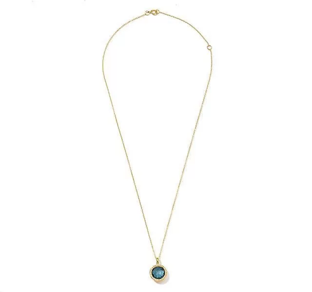 Mini Lollipop Pendant in London Blue Topaz and Diamonds