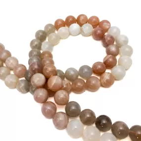 Moonstone Multi 10mm Smooth Rounds Bead Strand