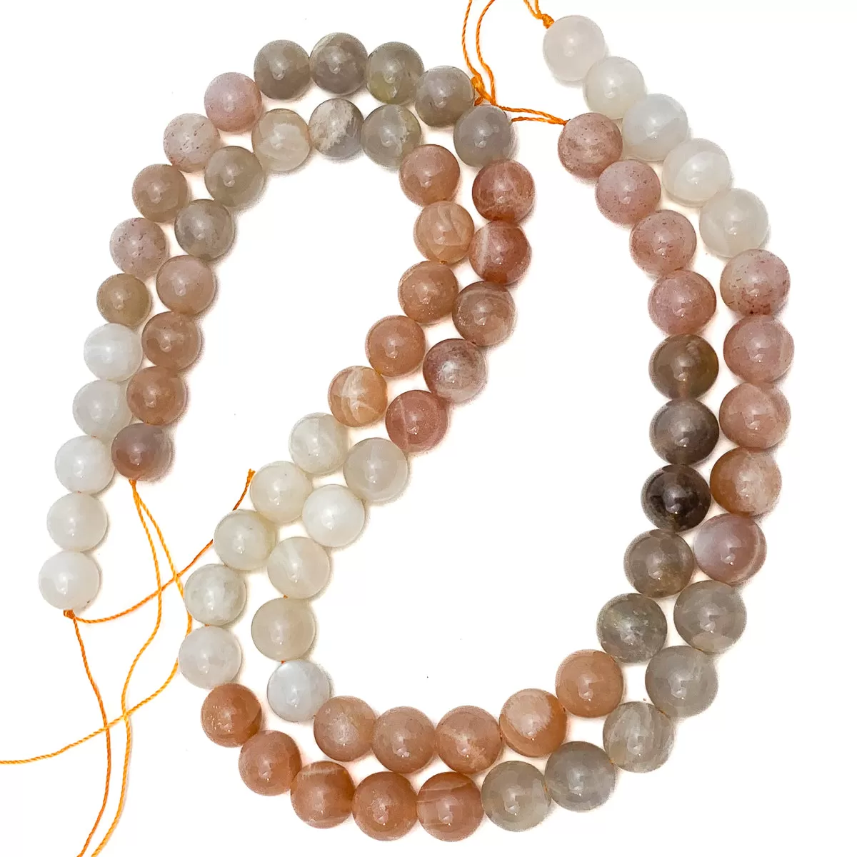 Moonstone Multi 10mm Smooth Rounds Bead Strand