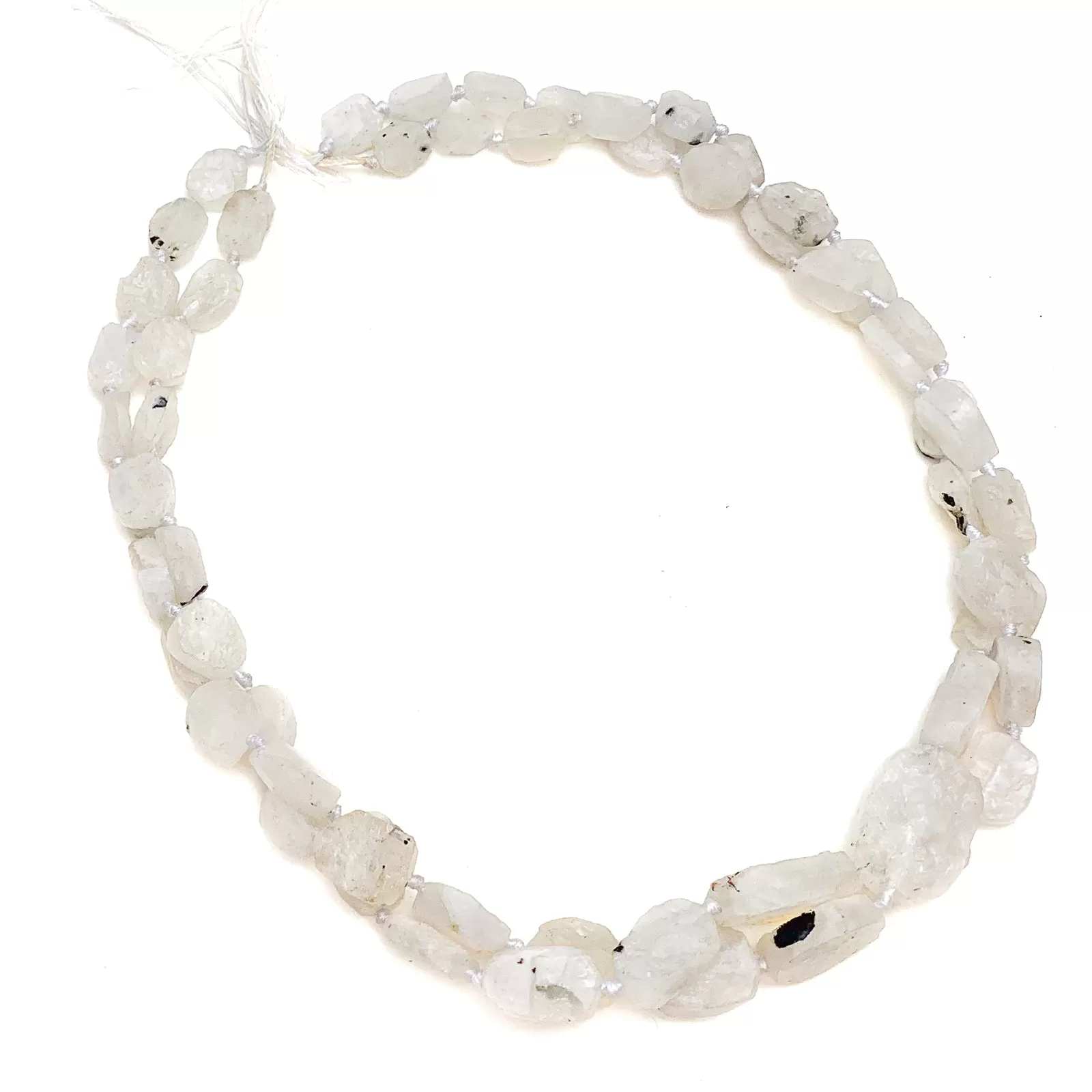 Moonstone Rough Oval Coins Bead Strand