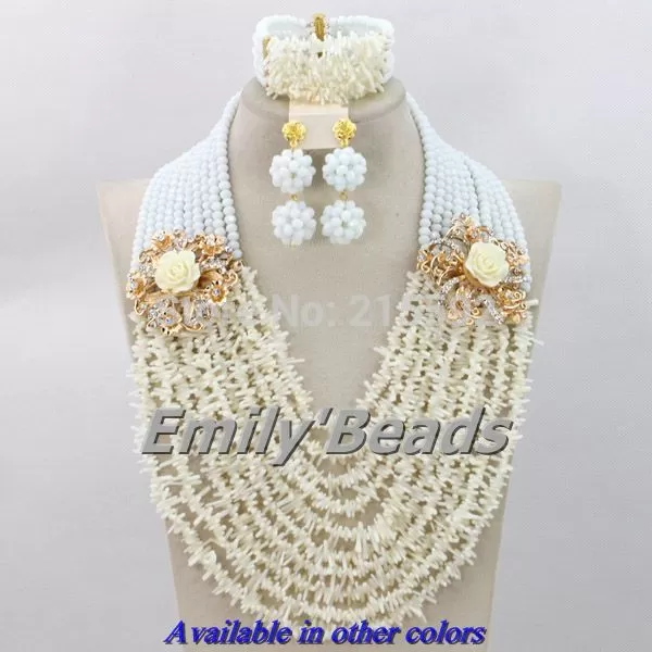 Orange African Costume Jewelry Sets Nigerian Wedding