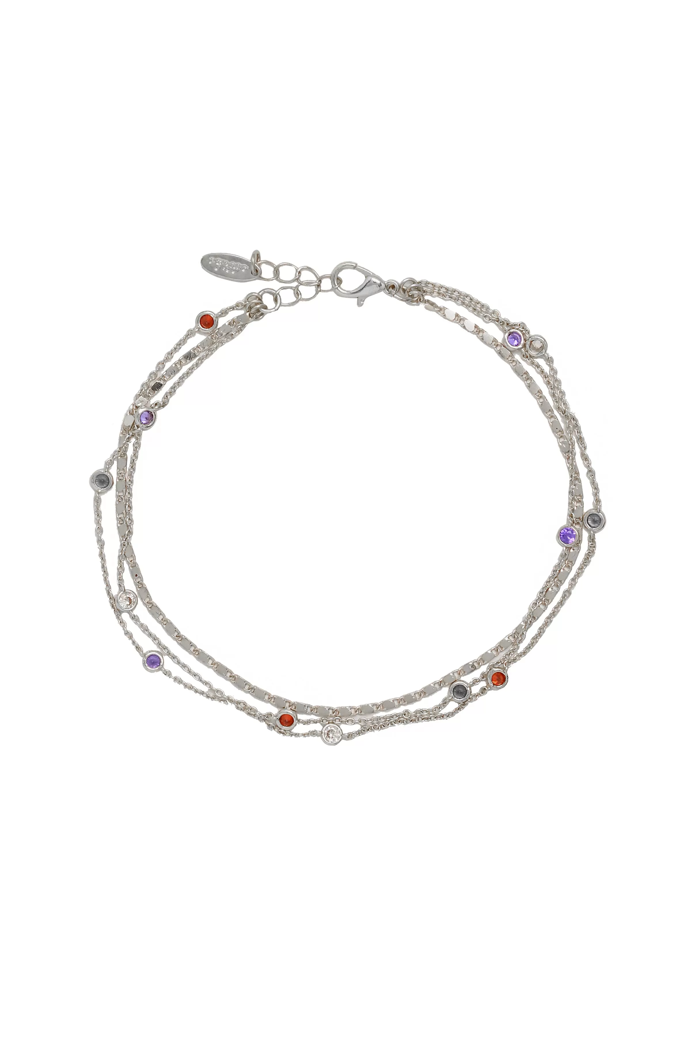 Over the Rainbow Multi-Chain Crystal Anklet