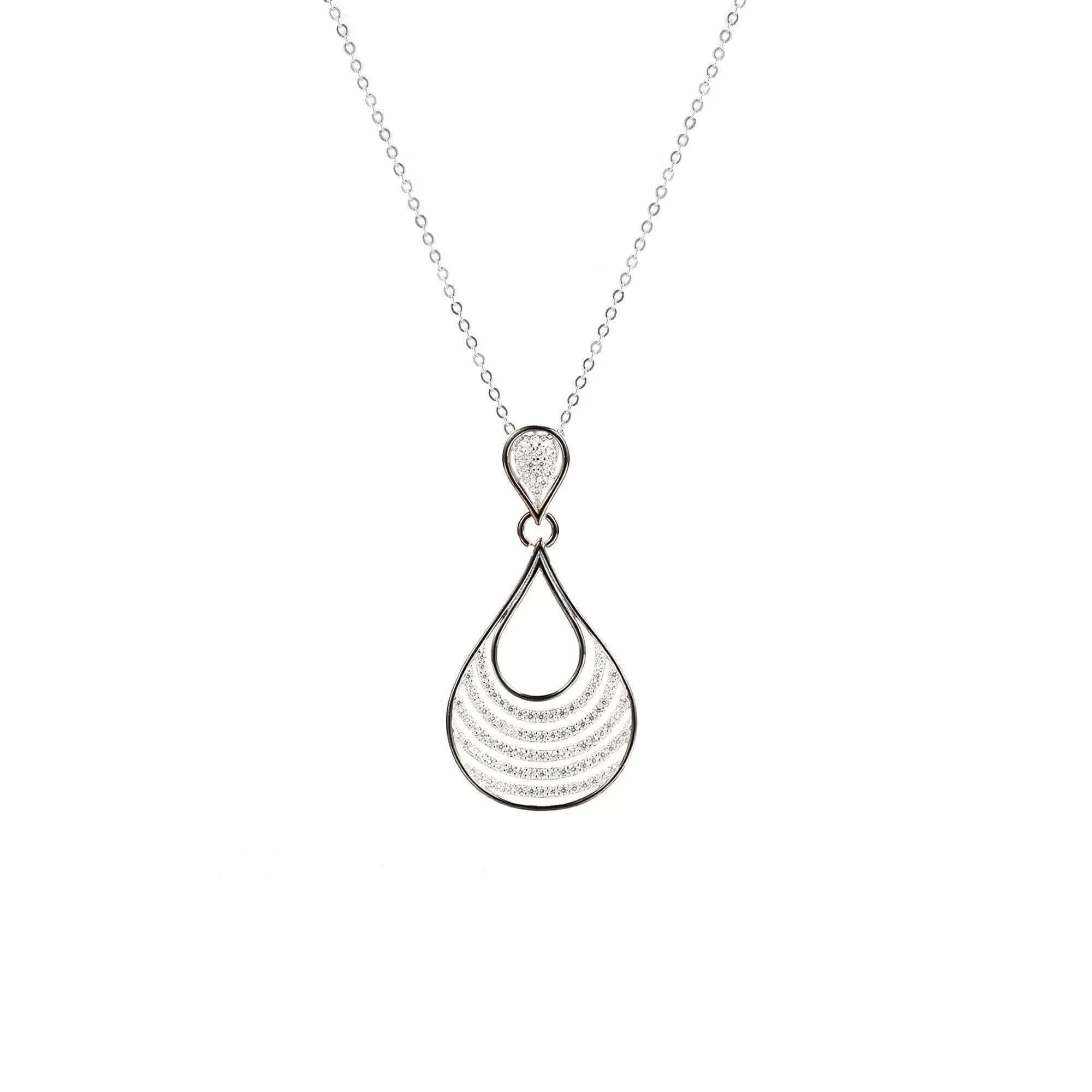 Pave Teardrop Pendant Necklace