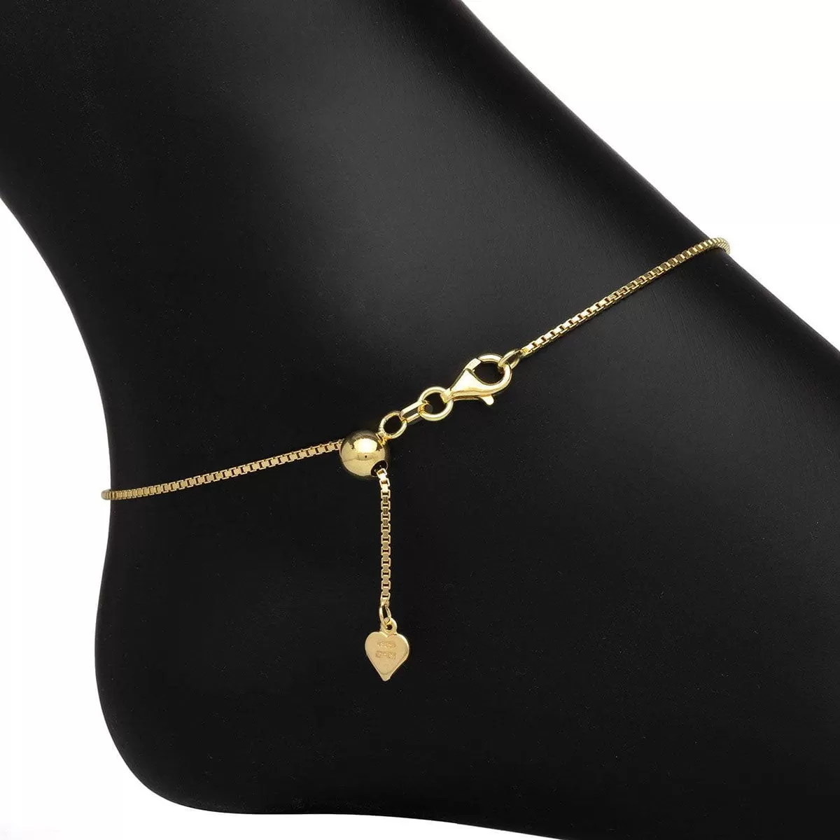 Personalized Birthstone Adjustable Anklet (Gold)