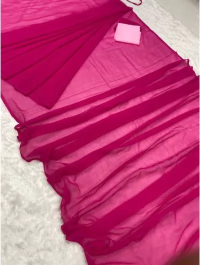 Pink 1 Minute Saree Ready to Wear Georgette Sari