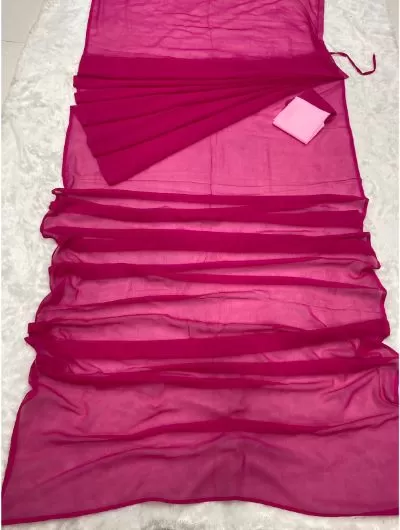 Pink 1 Minute Saree Ready to Wear Georgette Sari