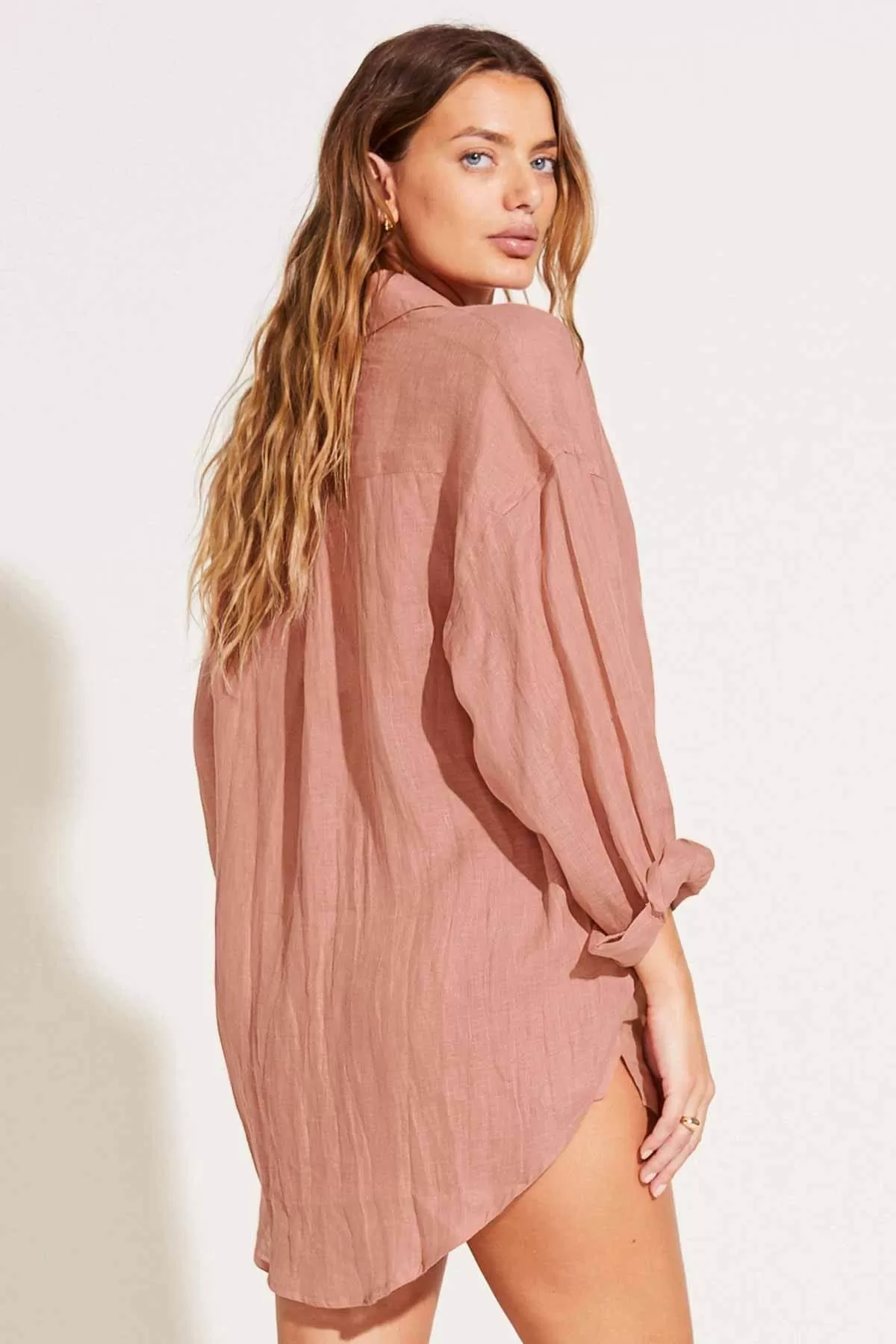 Playa Linen Oversized Shirt Dress