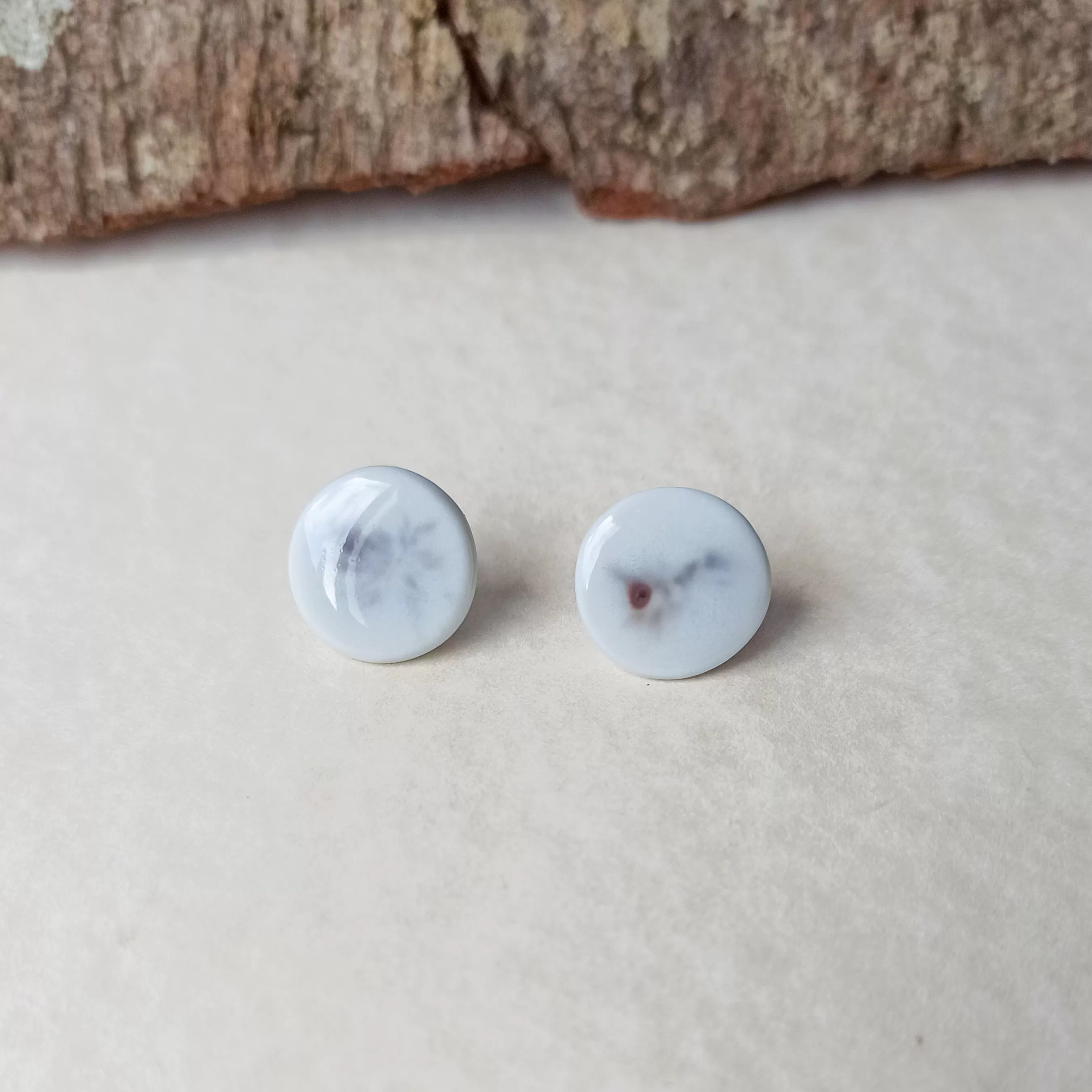 Porcelain stud earrings