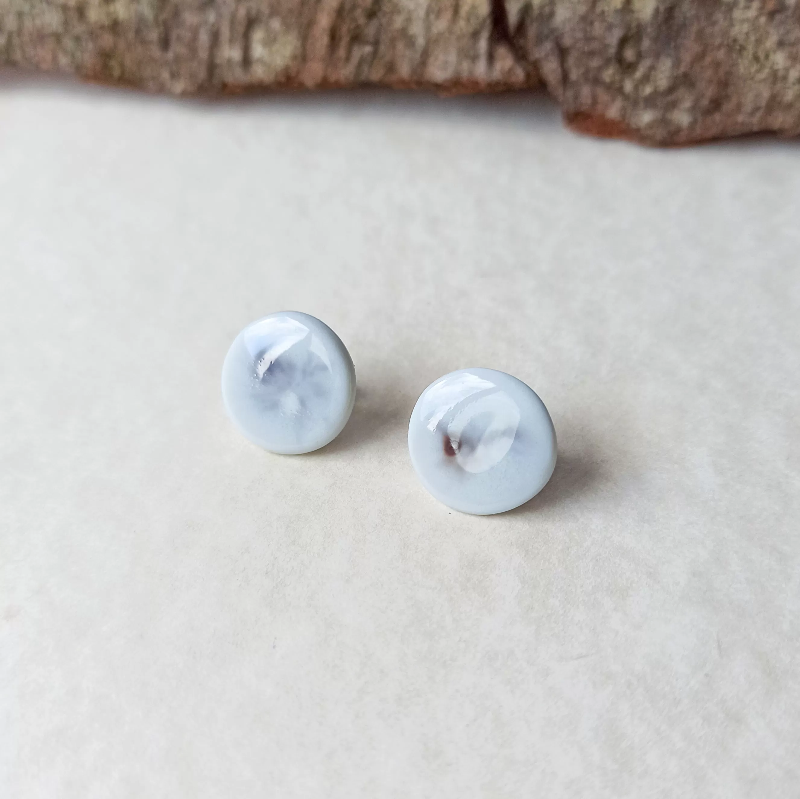 Porcelain stud earrings