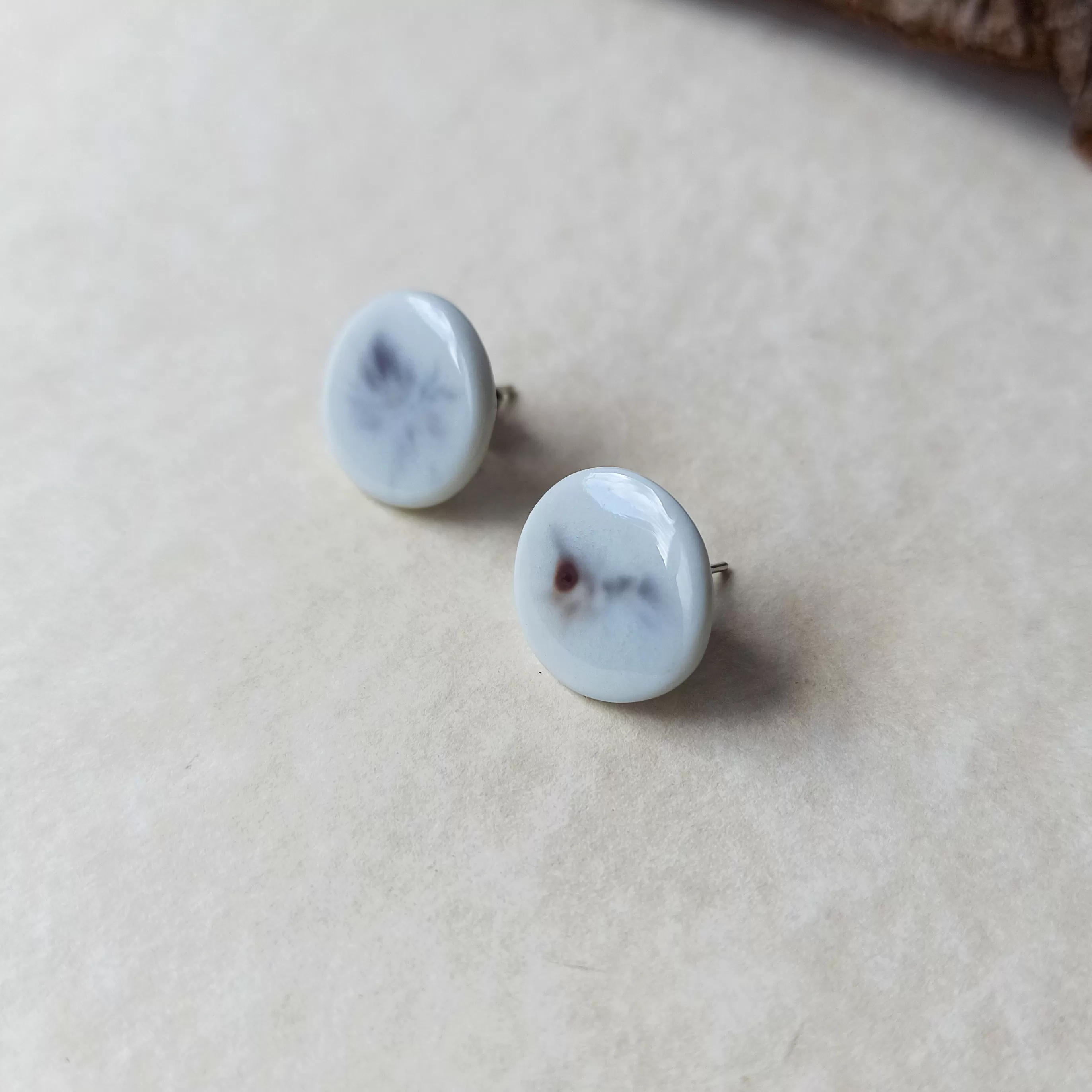 Porcelain stud earrings