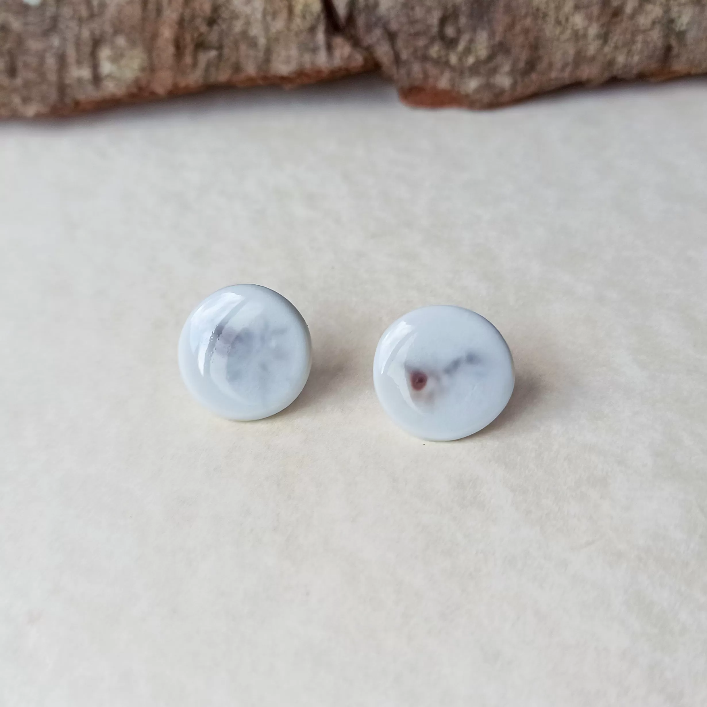 Porcelain stud earrings