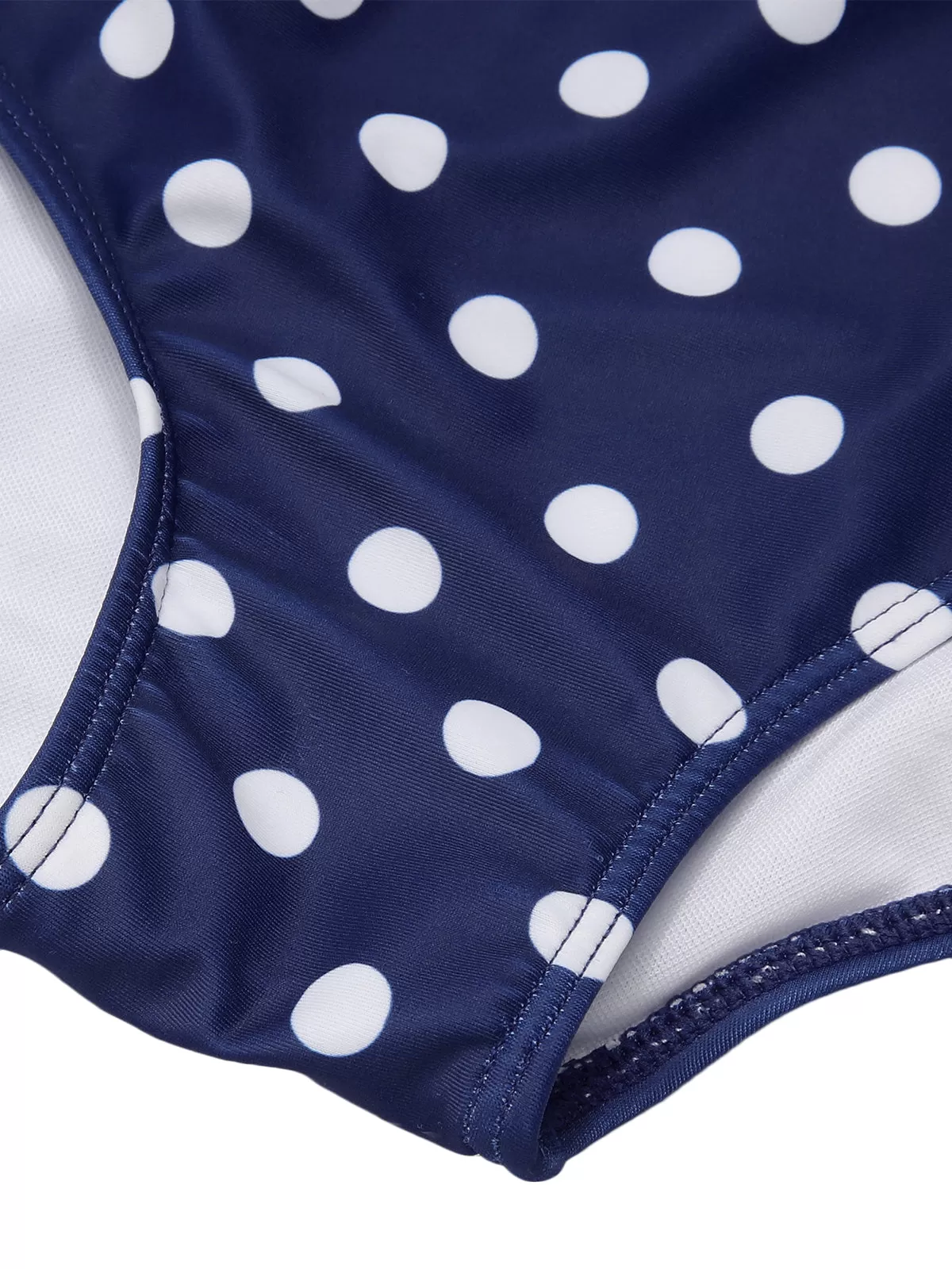 [Pre-Sale] Blue & White 1950s Polka Dots Halter Swimsuit