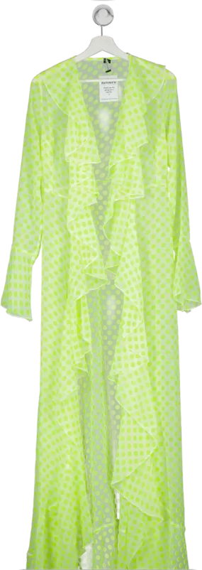 PrettyLittleThing Yellow Polka Dot Beach Robe UK 6