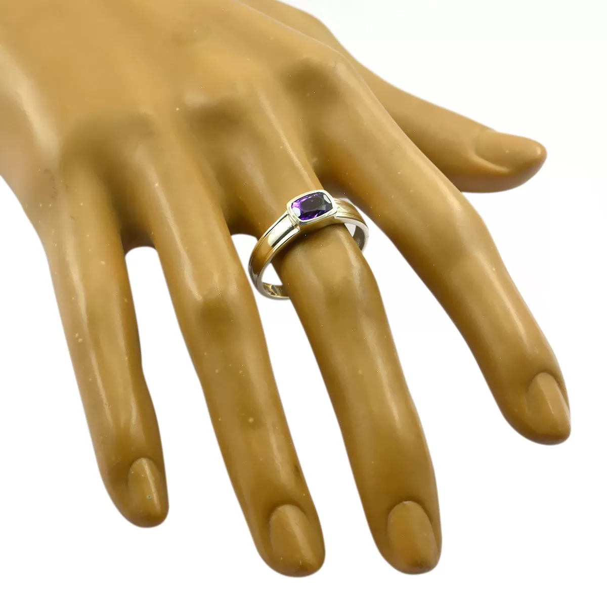 Pulchritudinous Gems Amethyst Solid Silver Rings Cheap Body Jewelry