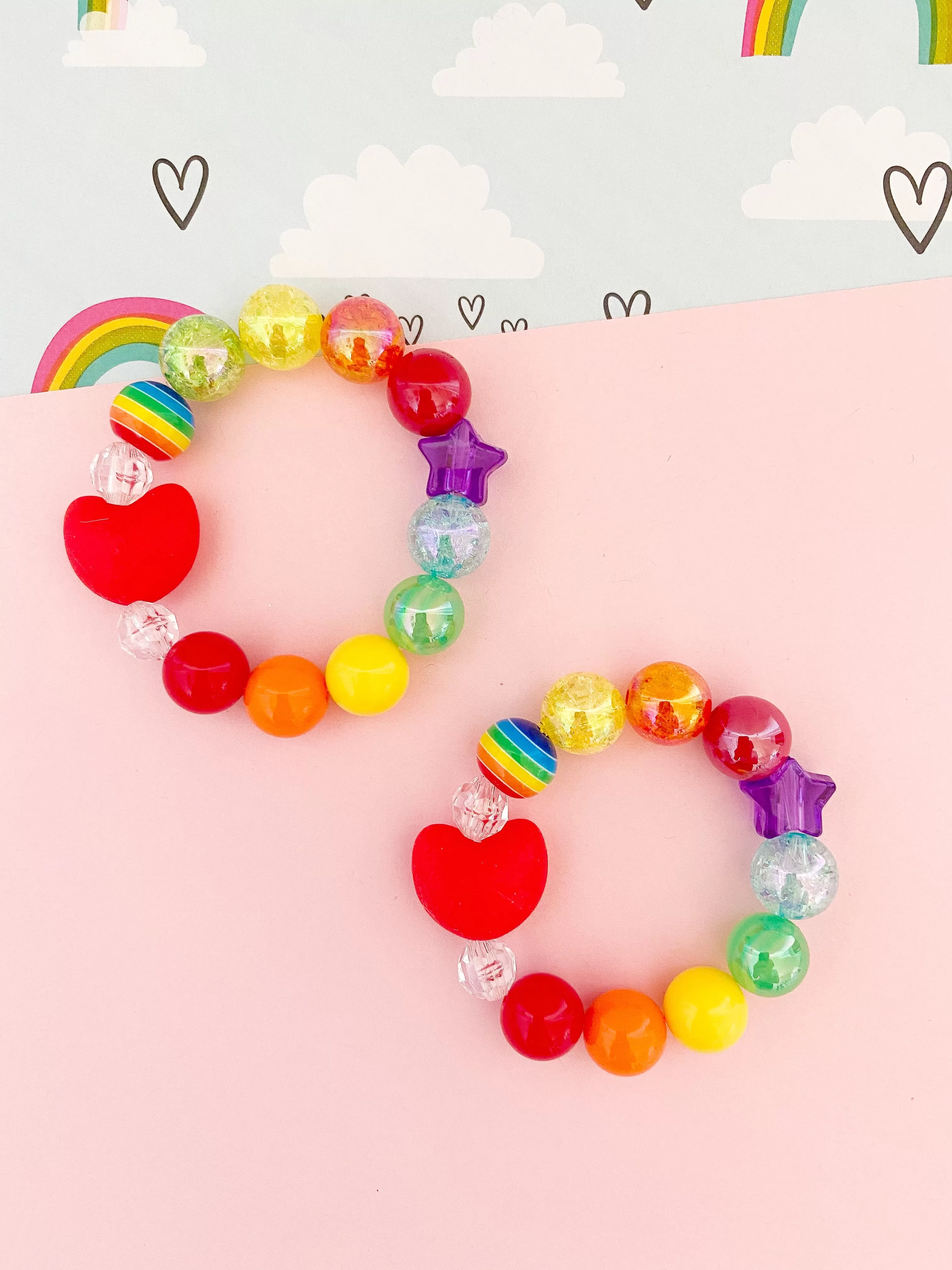 Rainbow Heart Bracelet