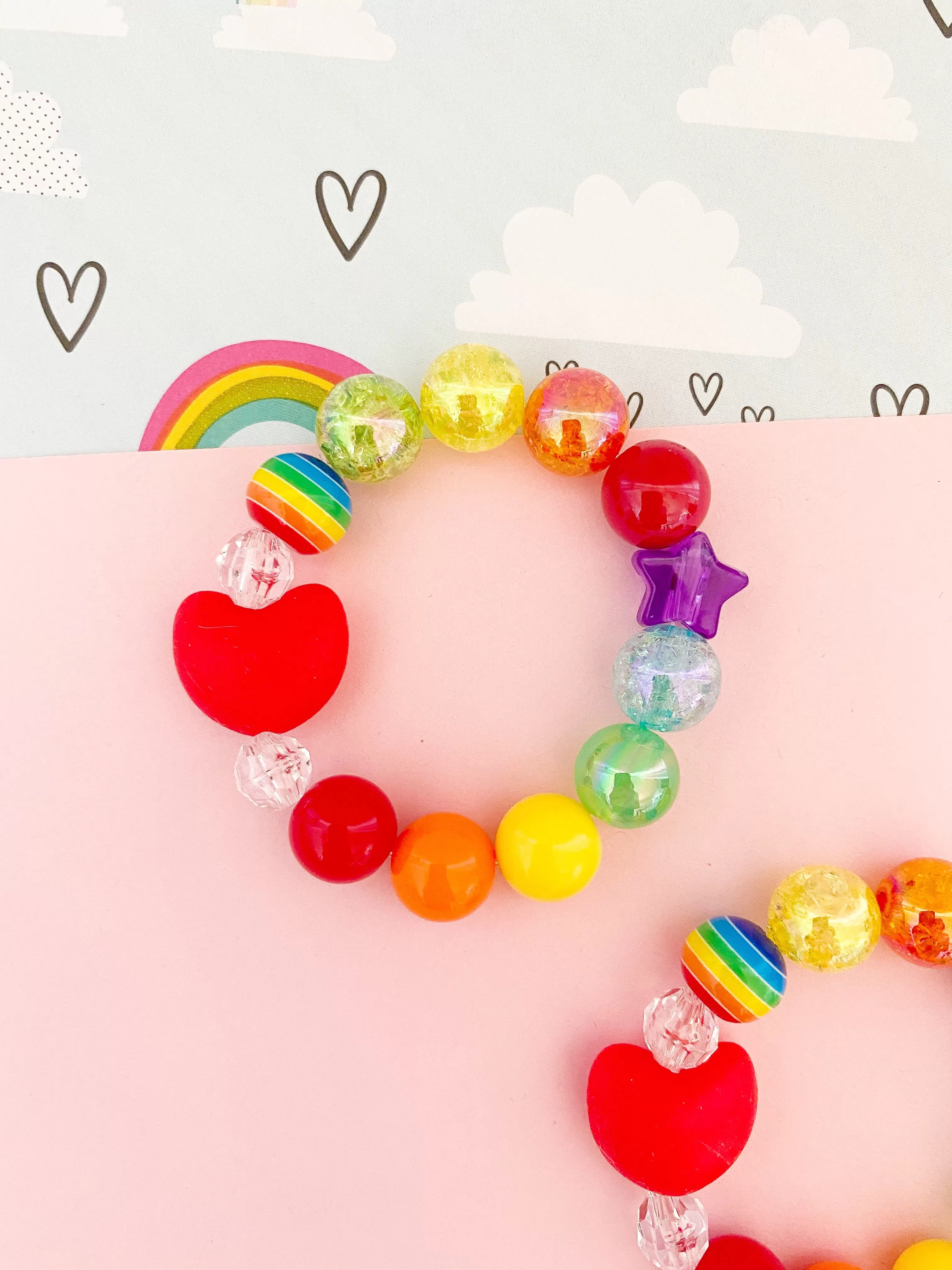 Rainbow Heart Bracelet