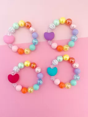 Rainbow Heart Valentine Bracelet