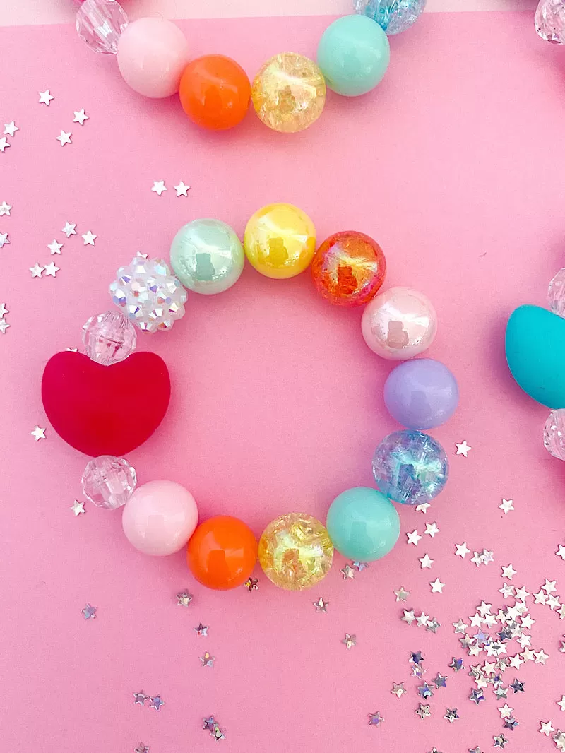 Rainbow Heart Valentine Bracelet