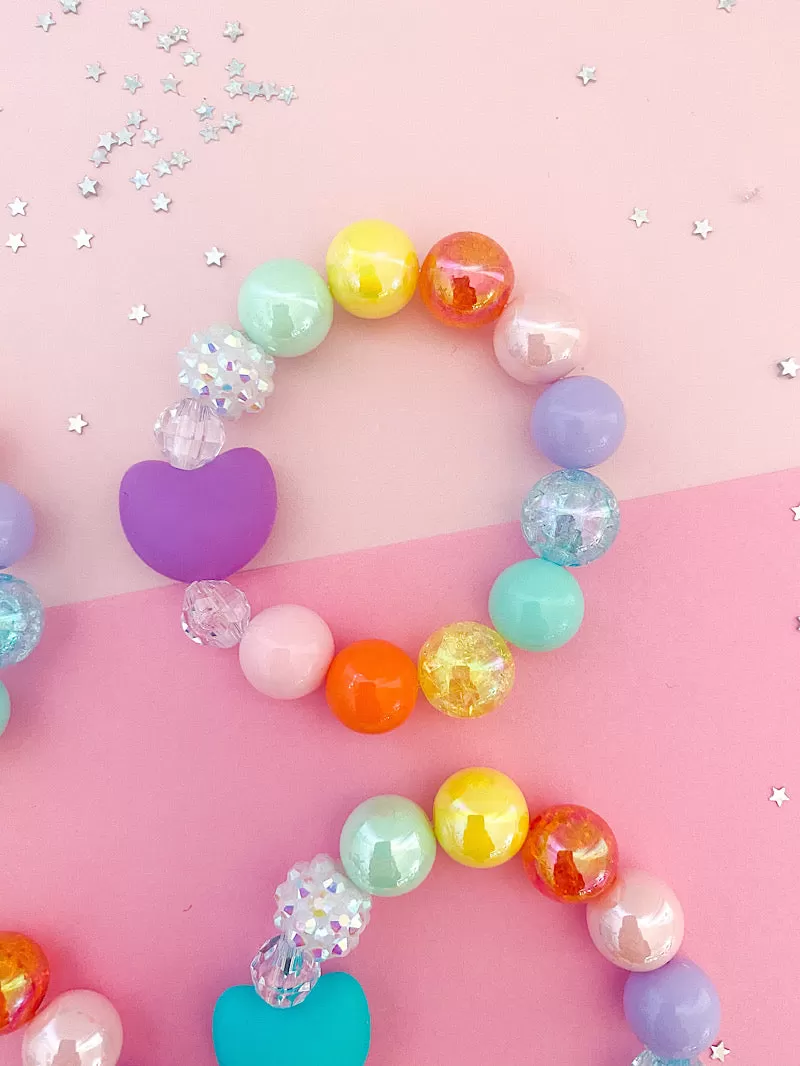 Rainbow Heart Valentine Bracelet