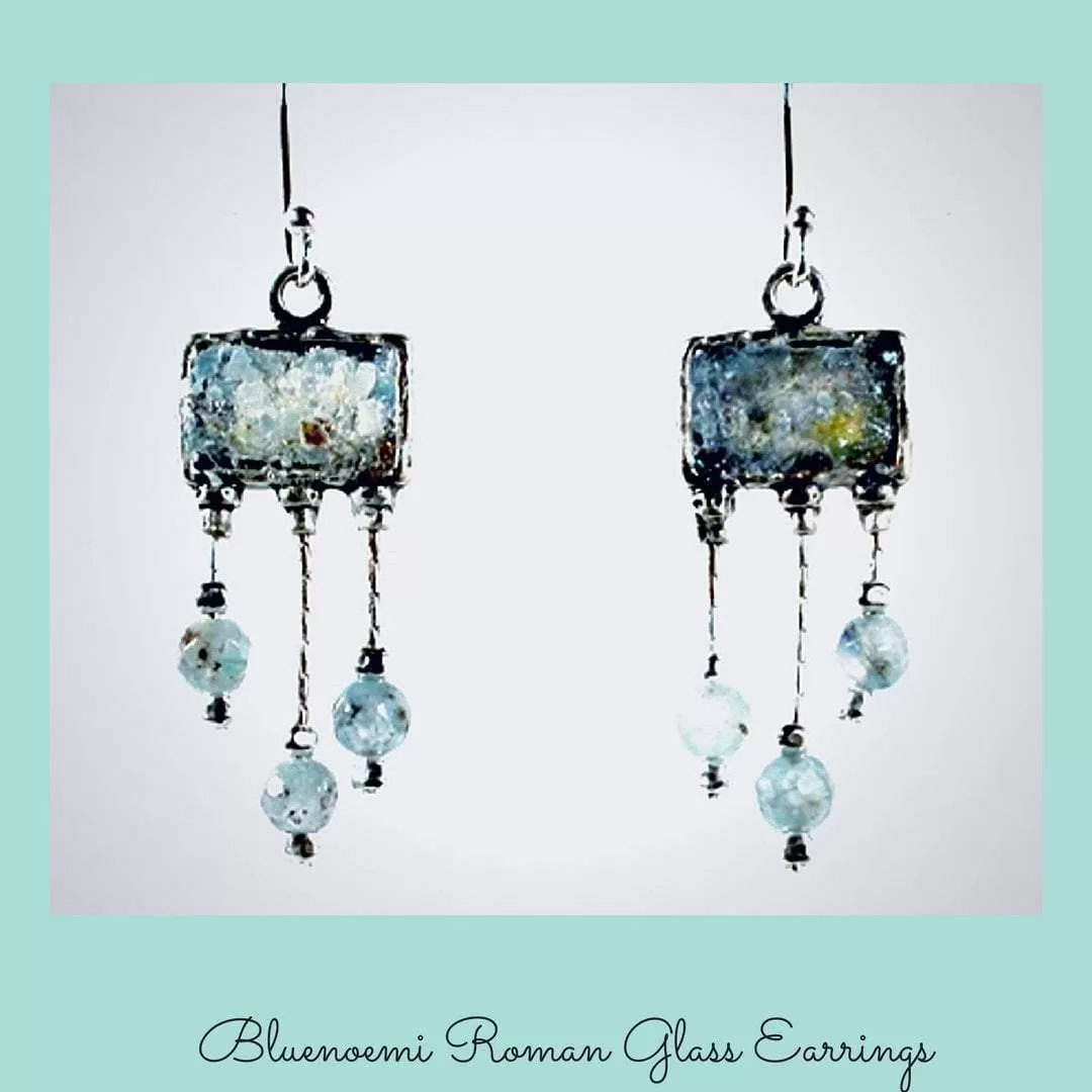 Roman glass jewelry Roman glass Earrings for woman