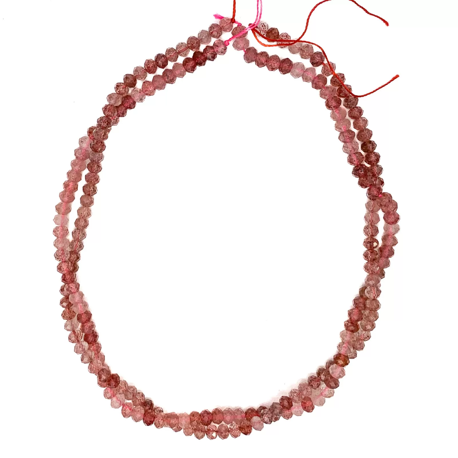 Rose Strawberry Quartz 5.5mm Faceted Rondelles Bead Strand