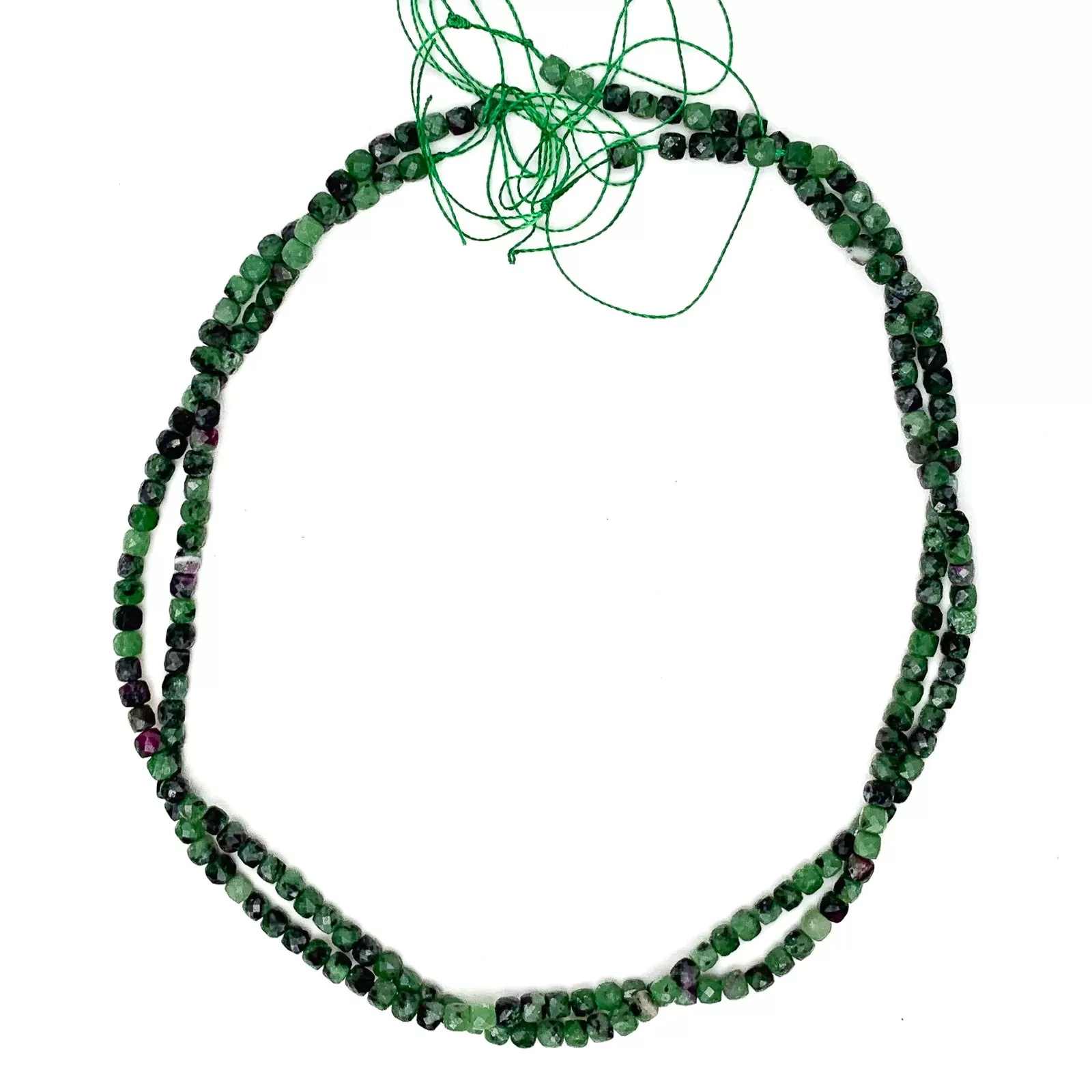 Ruby Zoisite 4mm Faceted Cubes Bead Strand