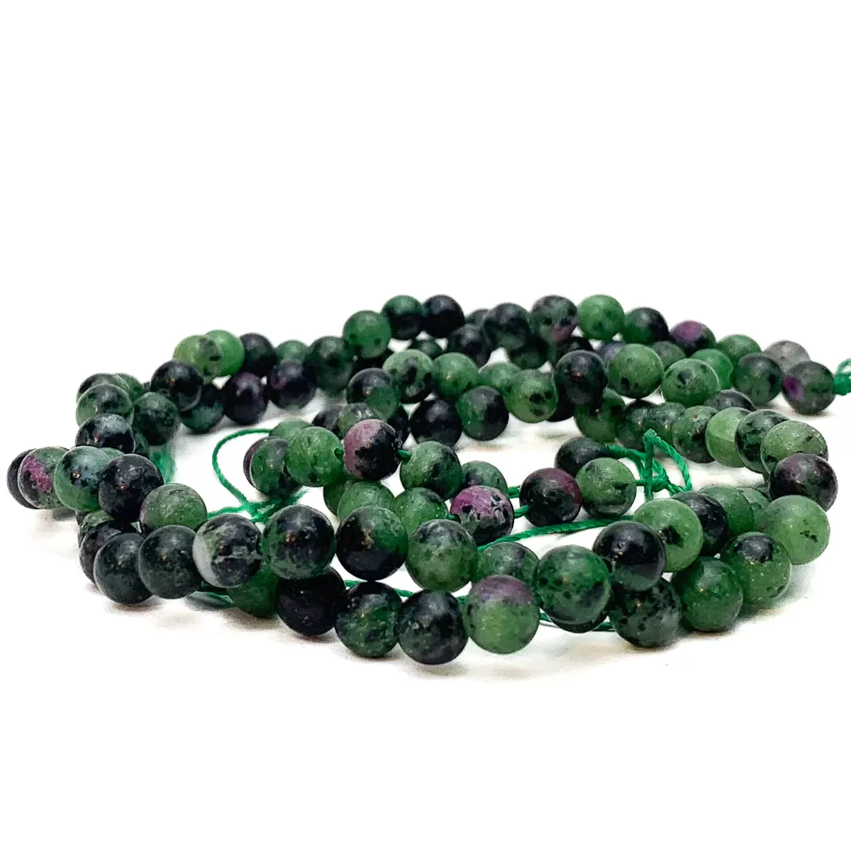 Ruby Zoisite 7mm Smooth Rounds Bead Strand