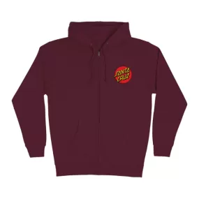 Santa Cruz Mens Classic Dot Zip Hoodie Sweatshirt - Maroon