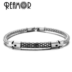 Snake Skin Texture Streamlined Wire Stainless Steel Bracelet 8.26