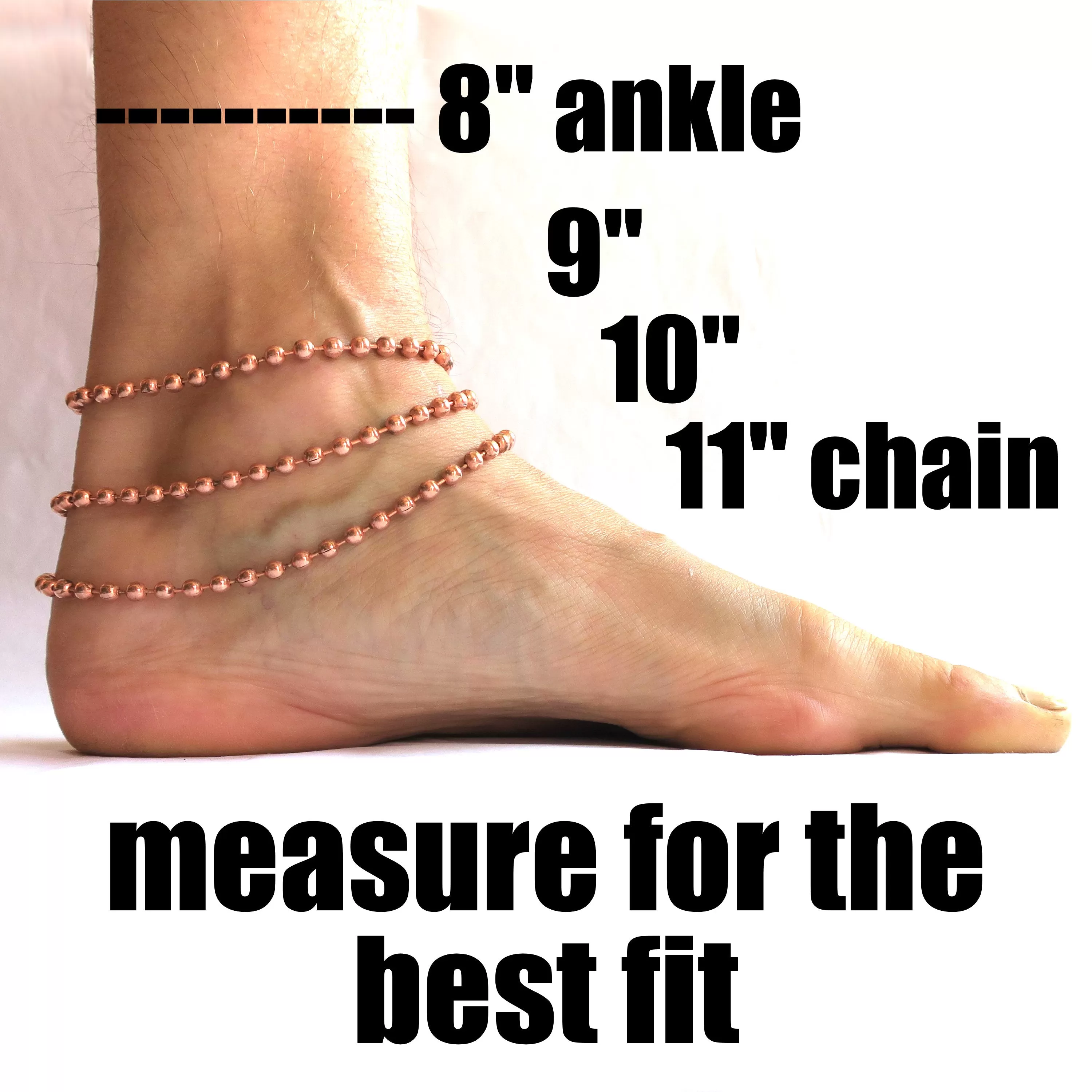 Solid Copper Ankle Bracelet Fine Celtic Scroll Chain Anklet AC61 Adjustable Fine Solid Copper Celtic Ankle Chain