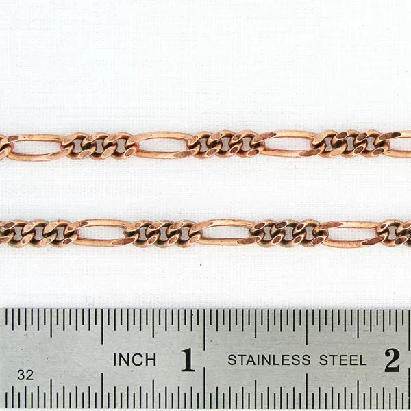 Solid Copper Bracelet Chain Fine Figaro Chain Bracelet BC41 Vintage Copper Bracelet Chain