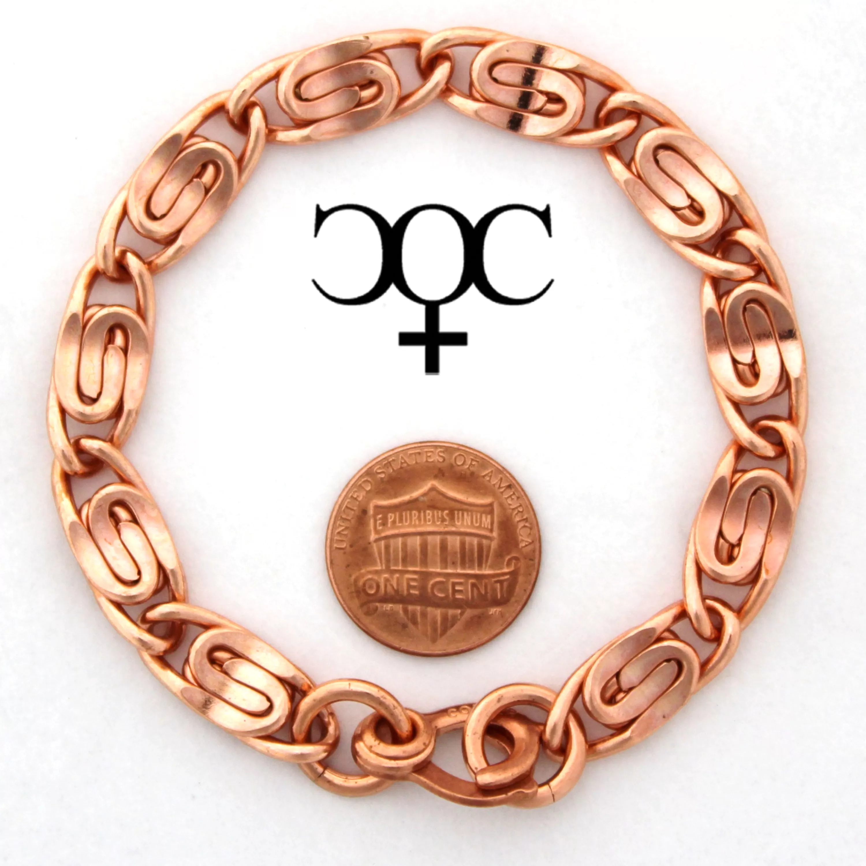 Solid Copper Bracelet Chain Heavy Celtic Scroll Chain Bracelet Copper Bracelet Chain 7.25mm Scroll Chain Bracelet For Men And Women