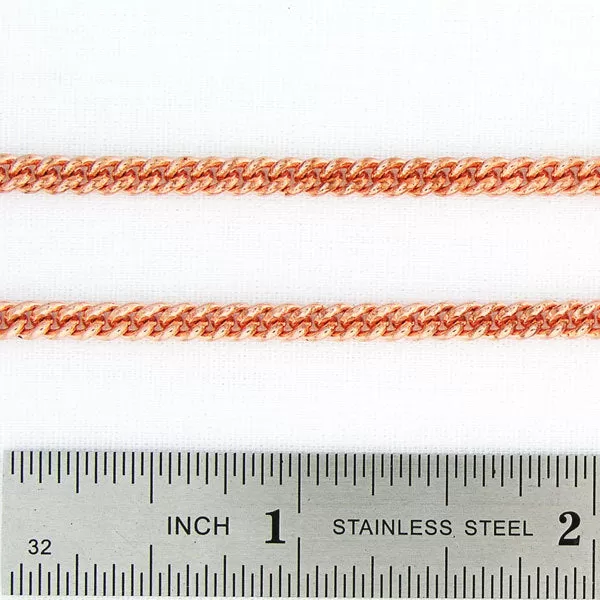 Solid Copper Necklace Chain Fine 3mm Cuban Curb Chain Necklace NC71 Solid Copper Chain Necklace 18