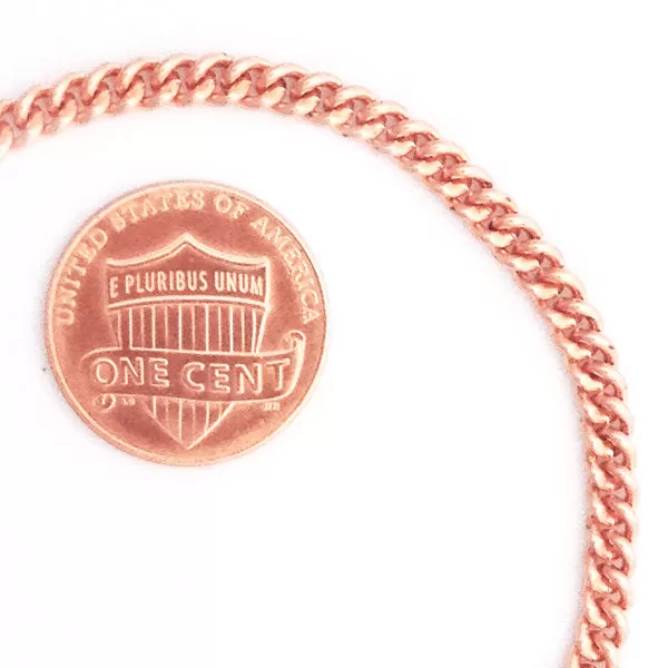 Solid Copper Necklace Chain Fine 3mm Cuban Curb Chain Necklace NC71 Solid Copper Chain Necklace 18