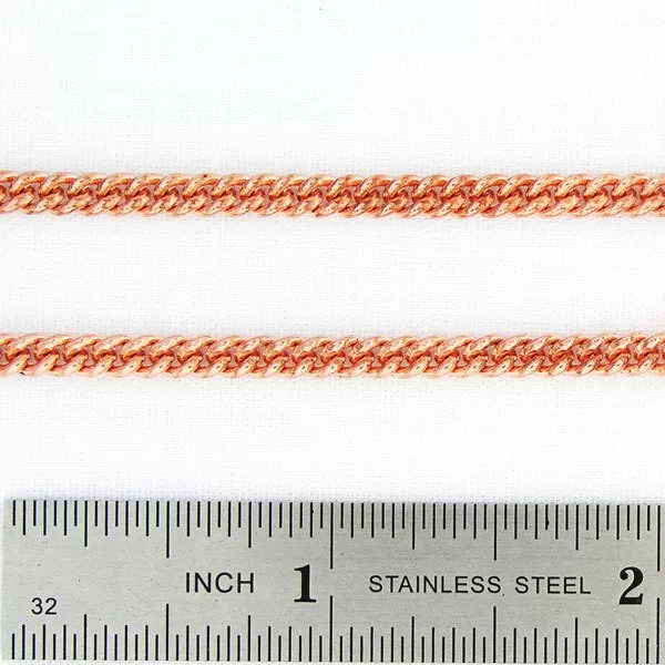 Solid Copper Necklace Chain Fine 3mm Cuban Curb Chain Necklace NC71 Solid Copper Chain Necklace 24