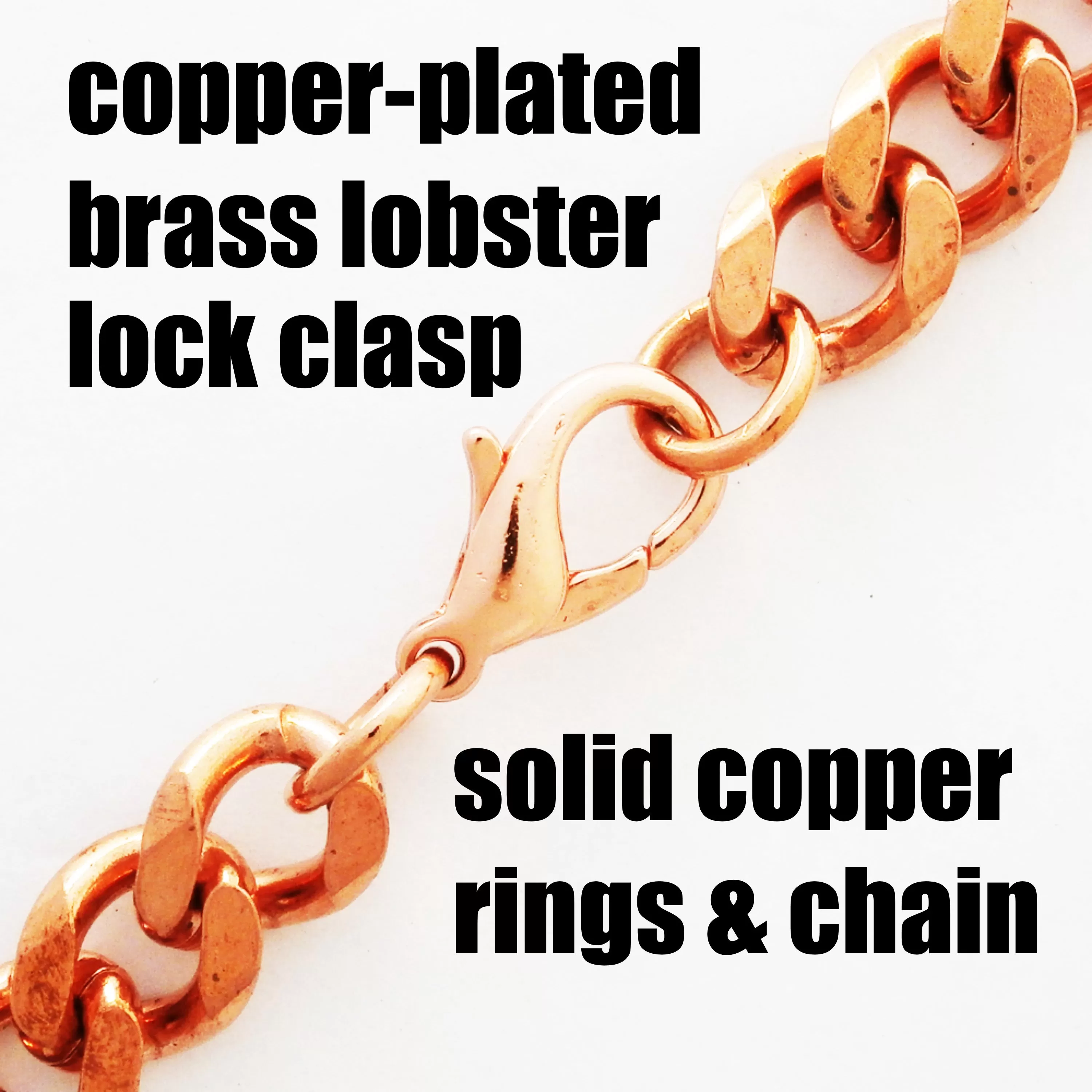 Solid Copper Necklace Chain Heavy Duty Cuban Curb Chain Necklace NC79 Extra Heavy 13mm Copper Curb Chain Necklace 20 Inch Chain