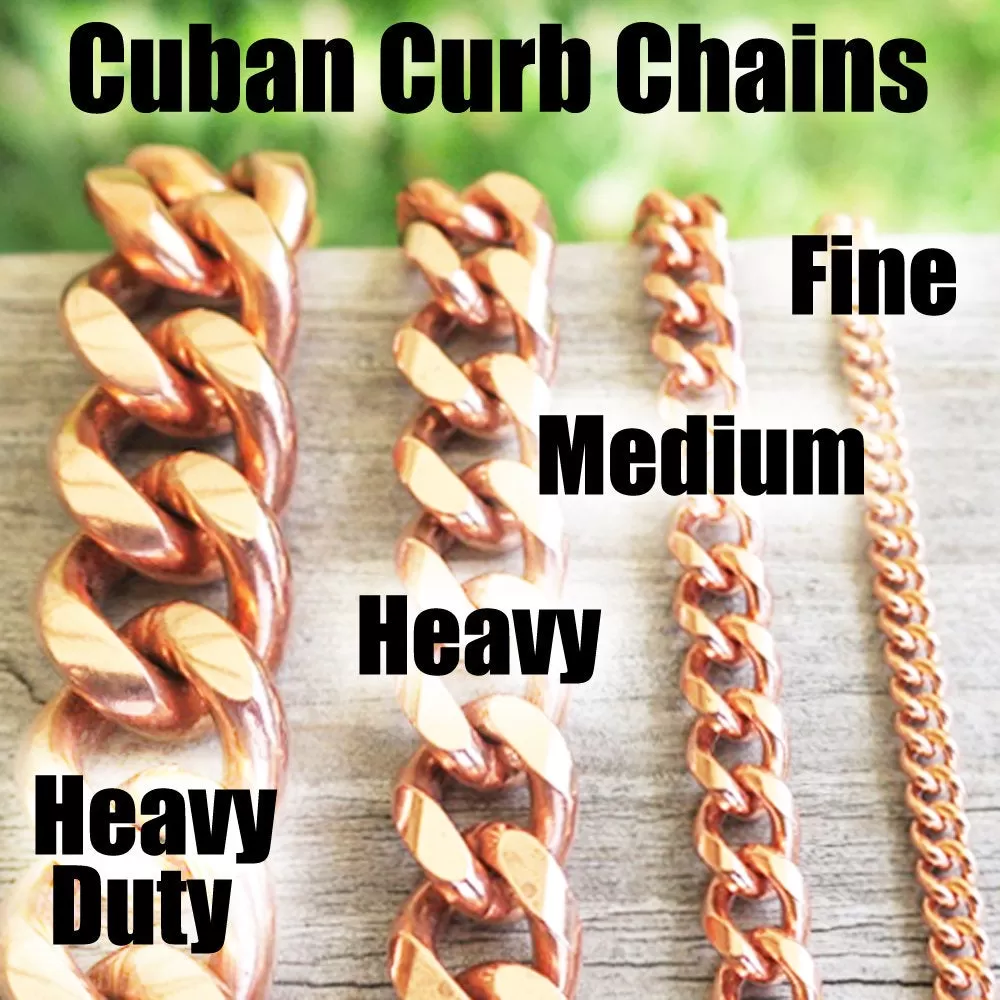 Solid Copper Necklace Chain Heavy Duty Cuban Curb Chain Necklace NC79 Extra Heavy 13mm Copper Curb Chain Necklace 20 Inch Chain