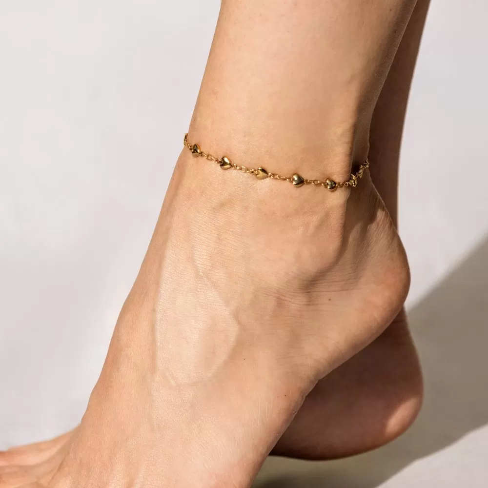 Solid Heart Link Anklet