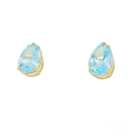 Sophisticated Blue Topaz Gold Earrings