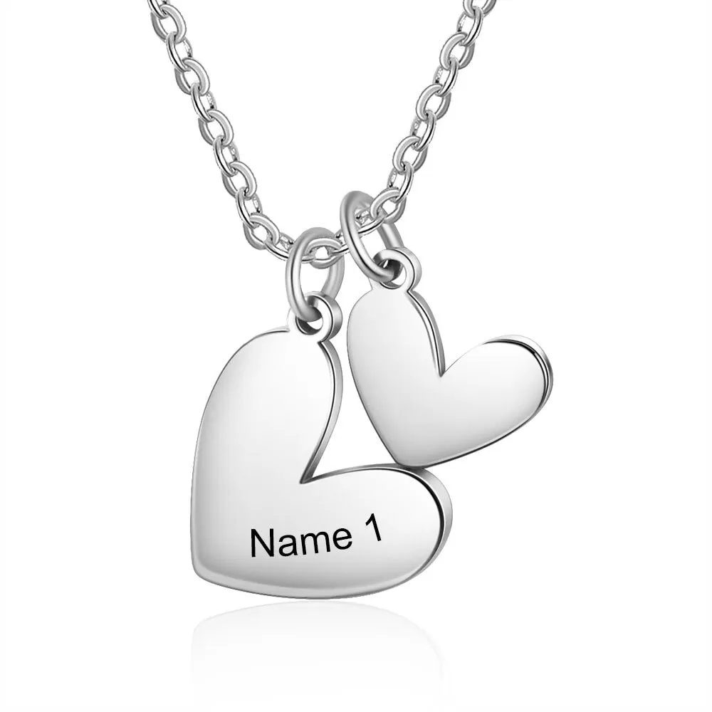 Stainless Steel 1 Name Customized Heart Necklace