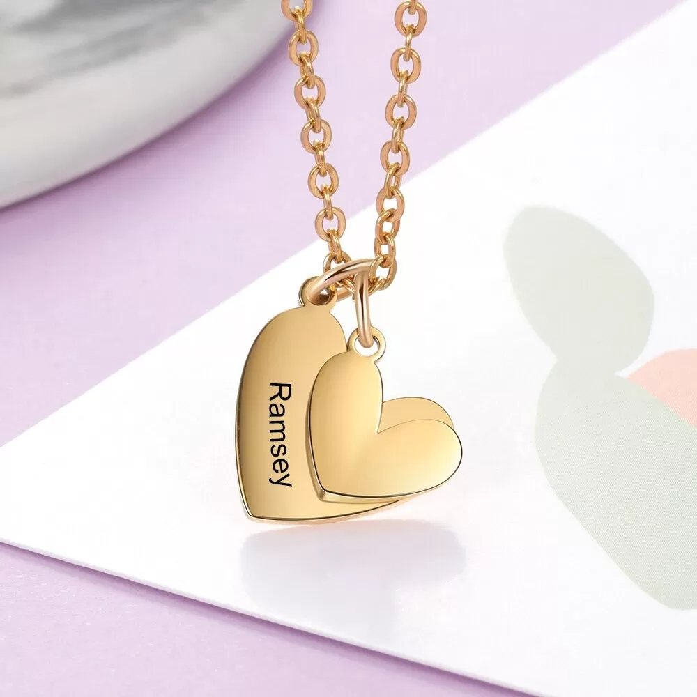 Stainless Steel 1 Name Customized Heart Necklace