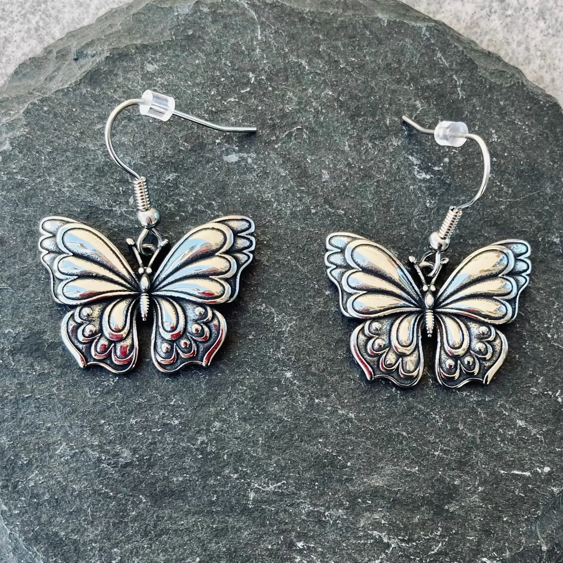 Stainless Steel - Monarch Butterfly - Earrings - 305E