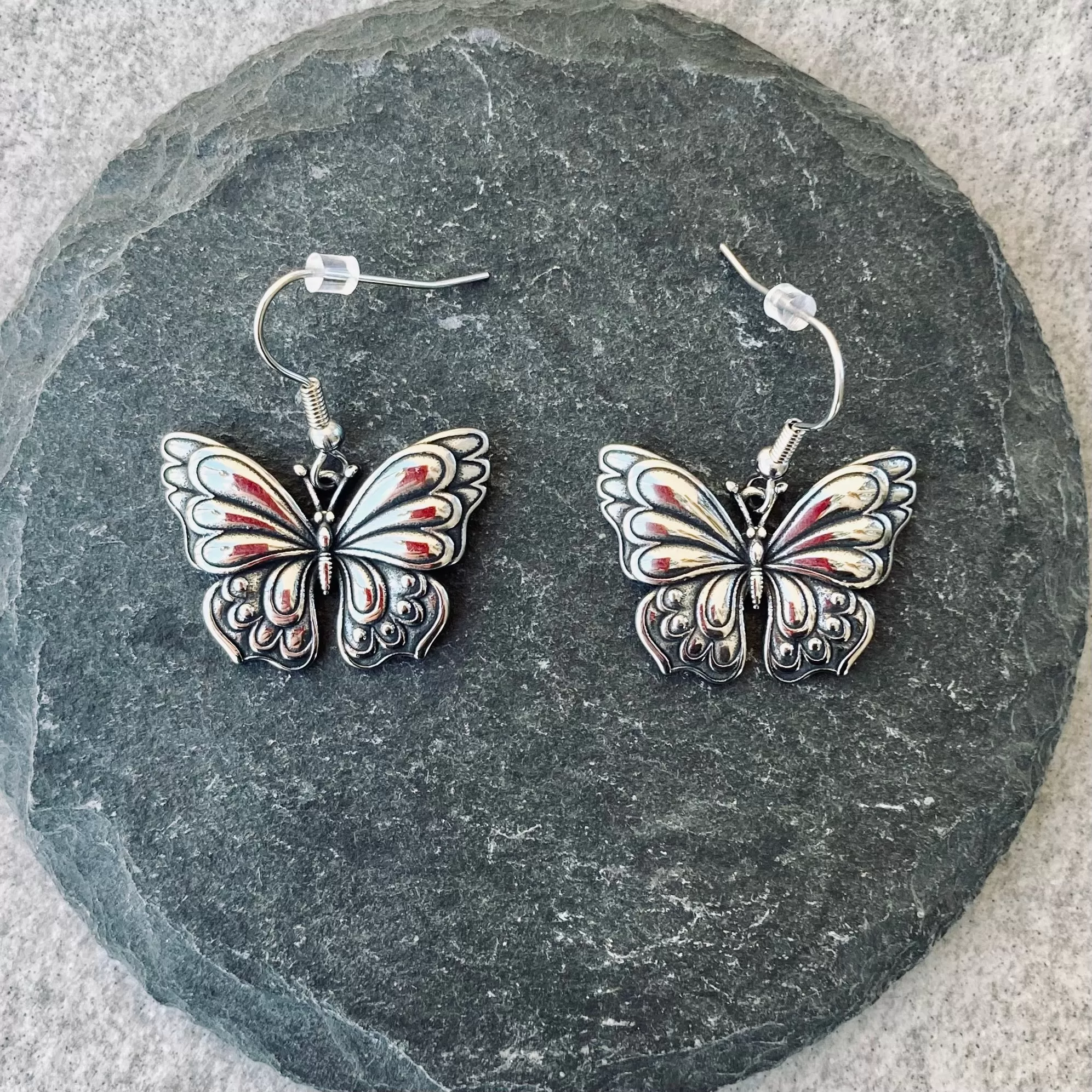 Stainless Steel - Monarch Butterfly - Earrings - 305E