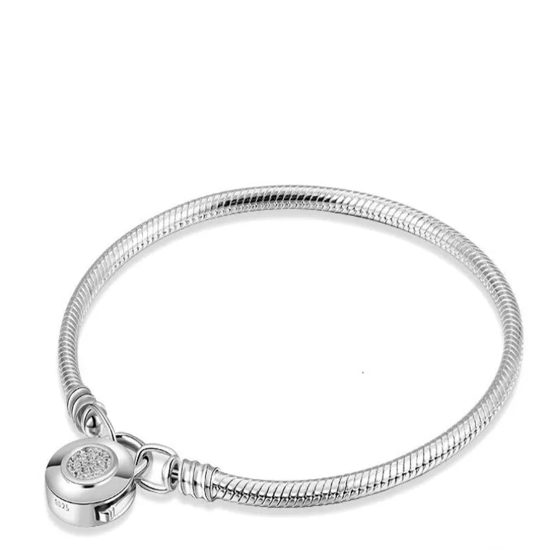 Sterling Silver Chain Charm Women Jewelry Bracelet