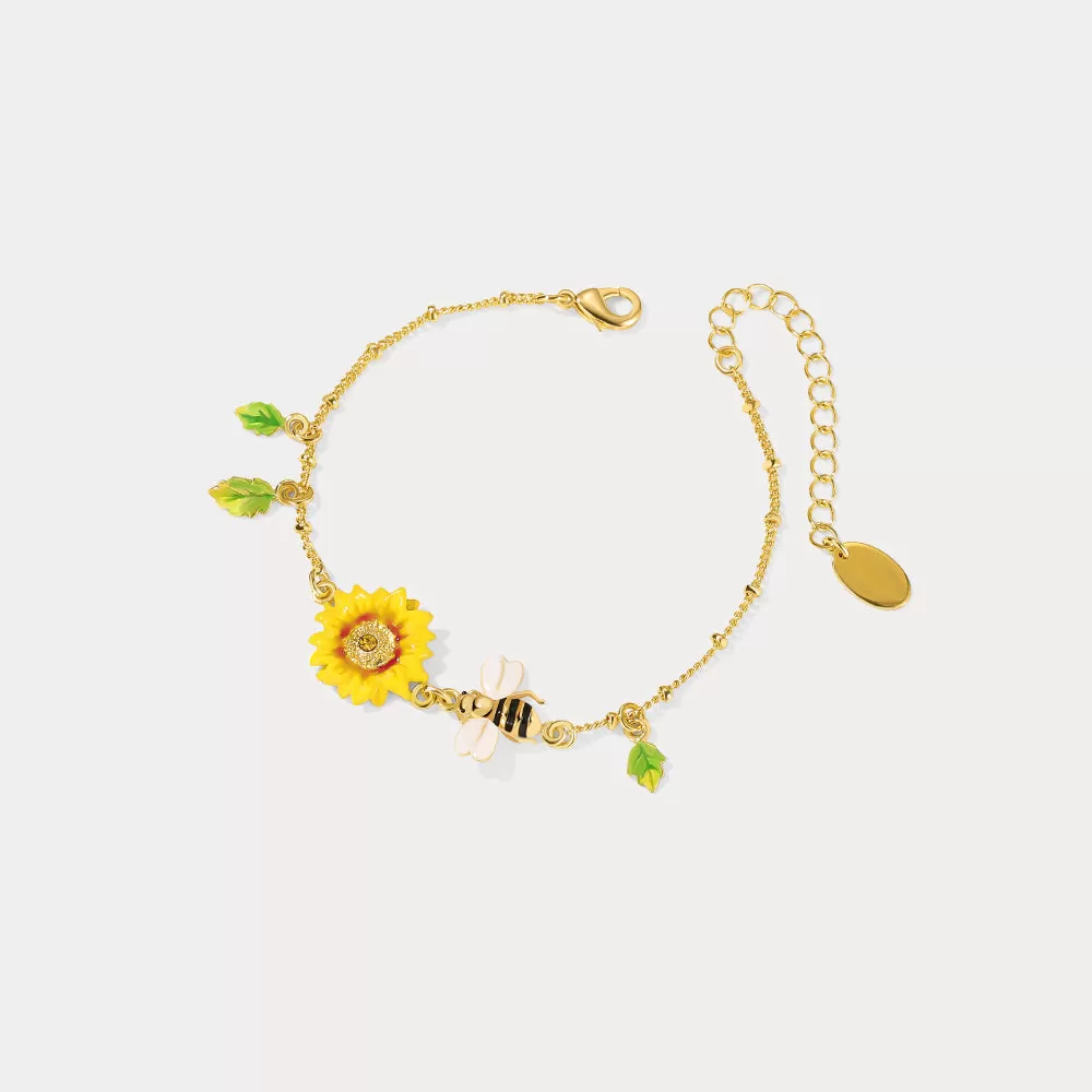 Sunflower & Bee Bracelet