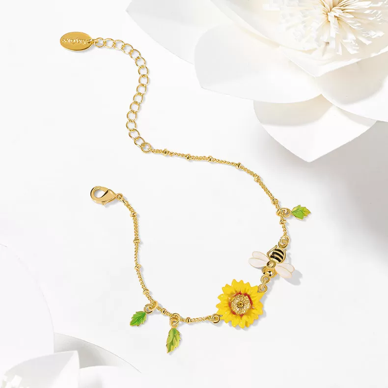 Sunflower & Bee Bracelet