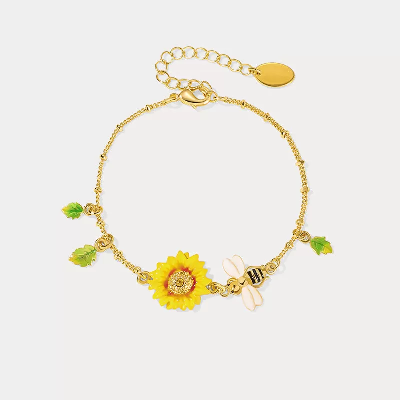 Sunflower & Bee Bracelet