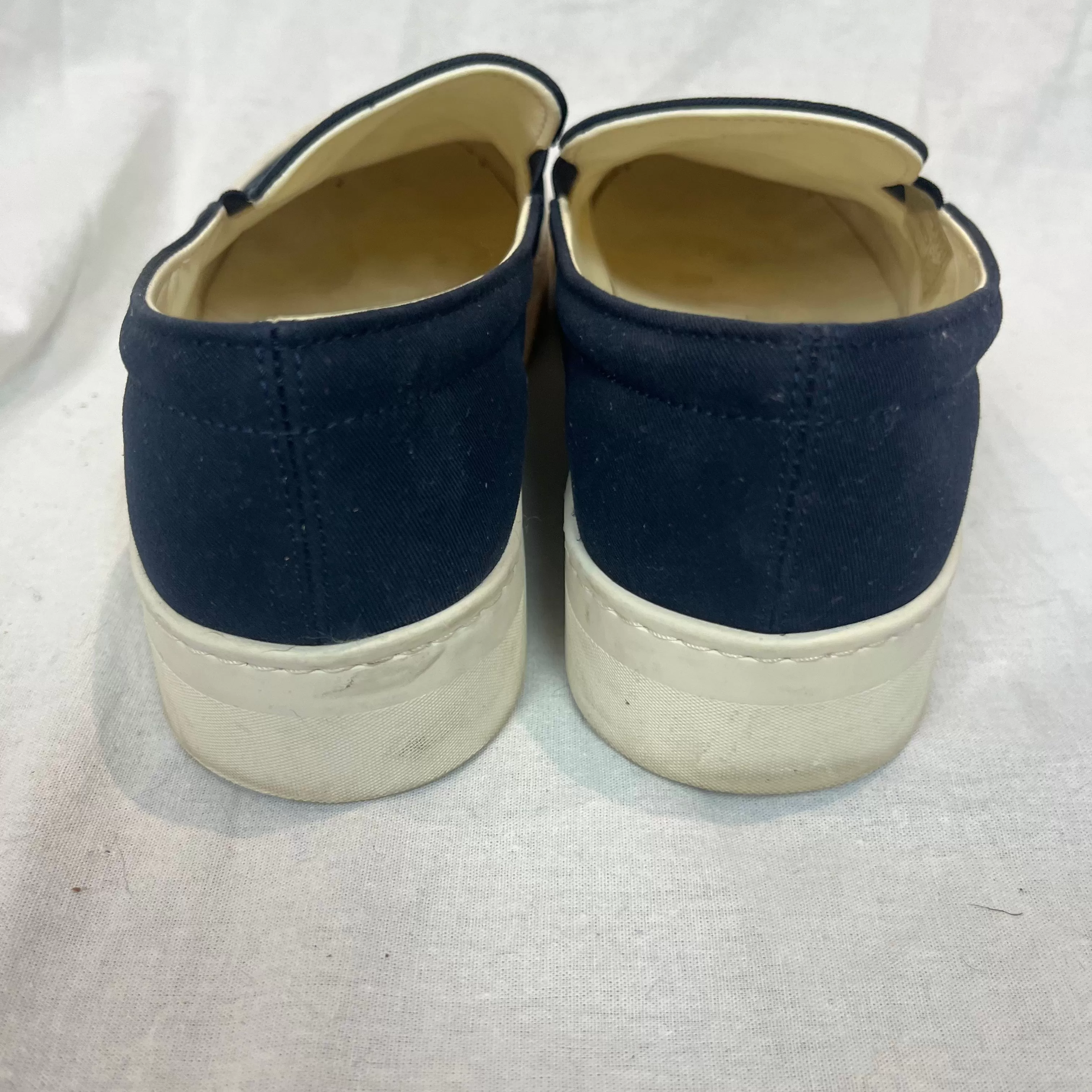 The Row 675 Navy Canvas Marie H Slip-On Sneakers 37.5