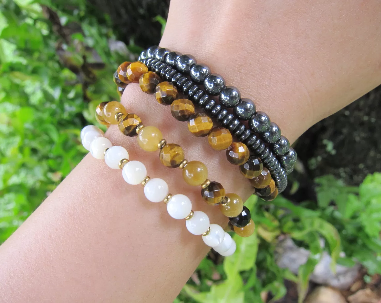 Tiger Eye, Cat's Eye Energy Mala Bracelets