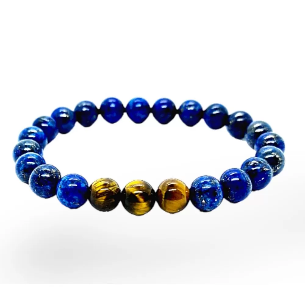 Tigers Eye and Lapis Lazuli Bracelets Set